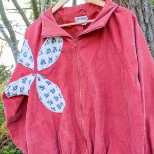 Upcycled Flower Zip Up Applique